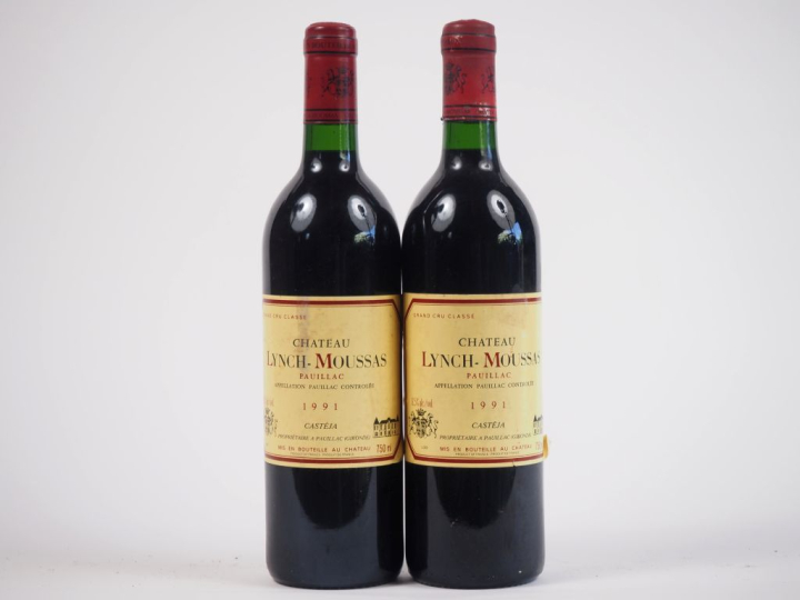 2 BOUTEILLES CHÂTEAU LYNCH MOUSSAS GCC PAUILLAC - 1991 - 1 BG/BS 