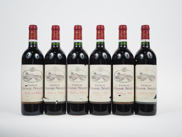 6 BOUTEILLES CHÂTEAU CHASSE SPLEEN MOULIS EN MÉDOC  - 1995 - ELA