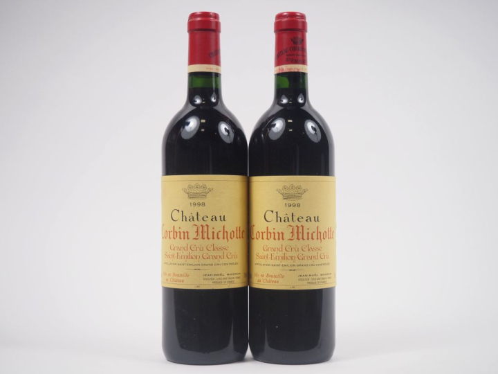 2 BOUTEILLES CHÂTEAU CORBIN MICHOTTE GCC ST ÉMILION - 1998