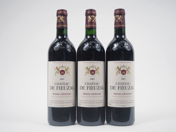 3 BOUTEILLES CHÂTEAU DE FIEUZAL GCC GRAVES - 2003
