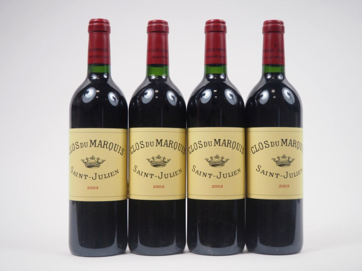 4 BOUTEILLES CLOS DU MARQUIS ST JULIEN - 2003