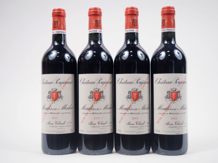 4 BOUTEILLES CHÂTEAU POUJEAUX MOULIS - 2003