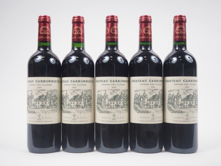 5 BOUTEILLES CHÂTEAU CARBONNIEUX GCC GRAVES - 2005