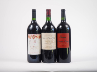 Vente aux enchères 3 MAGNUMS : 1 MÉDOC BARON PHILIPPE DE ROTHSCHILD 1997 - 1 AGNEAU ROUGE