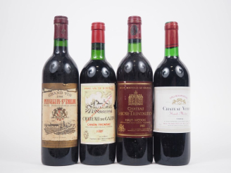 Vente aux enchères 4 BOUTEILLES : 1 CHÂTEAU PUISSEGUIN ST ÉMILION 1988 - 1 CHÂTEAU DU GAZ