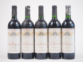 Vente aux enchères 5 BOUTEILLES LA BÉLIÈRE BORDEAUX : 4 DE 1991 - 1 DE 2002 ES 