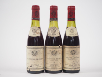 Vente aux enchères 3 BOUTEILLES (37,5 cl) LOUIS JADOT 1989 : 2 CHAMBOLLE MUSIGNY 1 à 2,3 