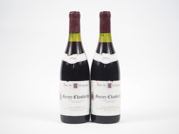 2 BOUTEILLES GEVREY CHAMBERTIN GEORGES LIGNIER ET FILS - 1990 - 1 à 2,
