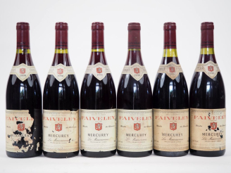Vente aux enchères 6 BOUTEILLES MERCUREY "LES MAUVARENNES" FAIVELEY - 1990 - 1 ETA/2 EA/E