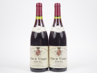 Vente aux enchères 2 BOUTEILLES CLOS DE VOUGEOT GC BERNARD RAPHET ET FILLE - 1992 