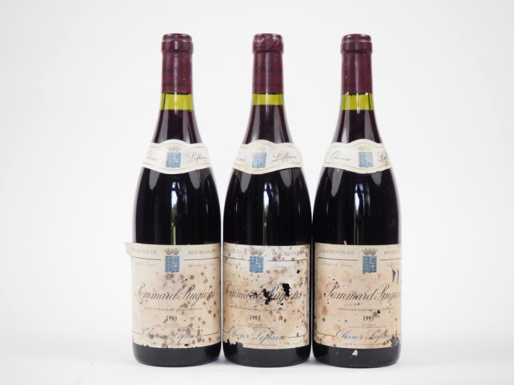 3 BOUTEILLES POMMARD 1er CRU RUGIENS OLIVIER LEFLAIVE - 1993 - EA 