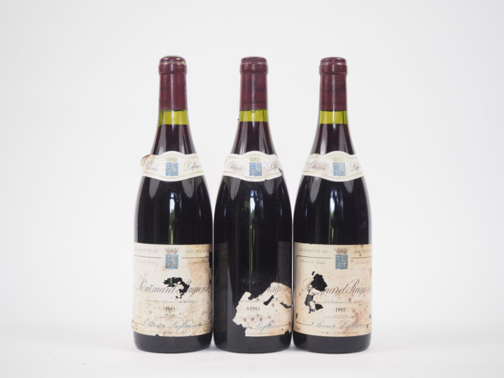 3 BOUTEILLES POMMARD 1er CRU RUGIENS OLIVIER LEFLAIVE - 1993 - 2 EA/1 