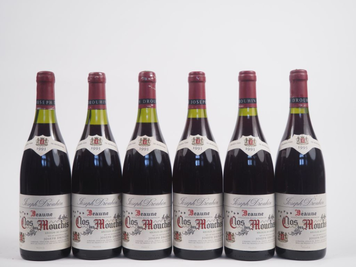 6 BOUTEILLES BEAUNE"CLOS DES MOUCHES" JOSEPH DROUHIN - 1993 - 1 à 1 CM