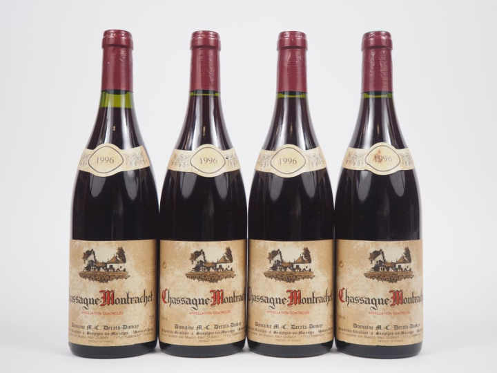 4 BOUTEILLES CHASSAGNE MONTRACHET DOMAINE M.C DERATS DUMAY - 1996