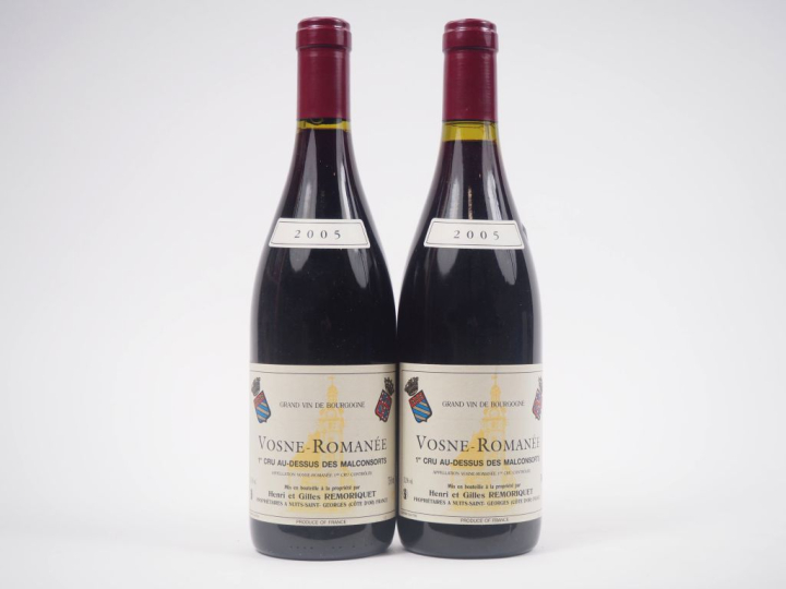 2 BOUTEILLES VOSNE ROMANÉE 1er CRU "AU DESSUS DES MALCONSORTS" HENRI  