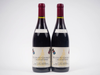 Vente aux enchères 2 BOUTEILLES NUITS ST GEORGES 1er CRU "LES SAINT GEORGES" HENRI   GILL