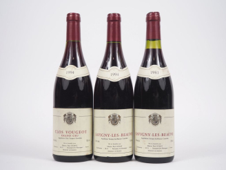 Vente aux enchères 3 BOUTEILLES MAISON PAUL DUMAY : 1 CLOS DE VOUGEOT GC 1994 - 2 SAVIGNY