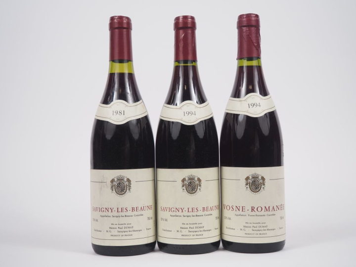 3 BOUTEILLES MAISON PAUL DUMAY : 2 SAVIGNY LES BEAUNE (1981/1994) - 1 