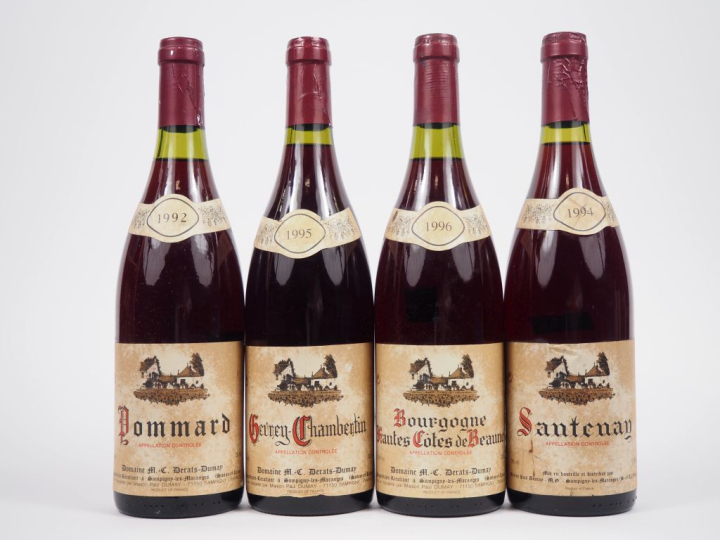 4 BOUTEILLES : 3 du DOMAINE M.C. DERATS DUMAY (1 POMMARD 1992/1 GEVREY