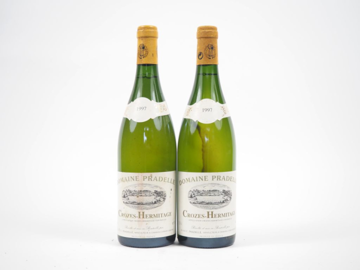 2 BOUTEILLES CROZES HERMITAGE BLANC DOMAINE PRADELLE - 1997