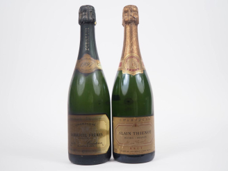 Vente aux enchères 2 BOUTEILLES CHAMPAGNE : 1 DUBREUIL FRÈRES "BLANC DE BLANCS" 1997 ET -