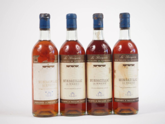 Vente aux enchères 4 VIEILLES BOUTEILLES MONBAZILLAC "LA BERGERIE" BARON PHILIPPE DE ROTH