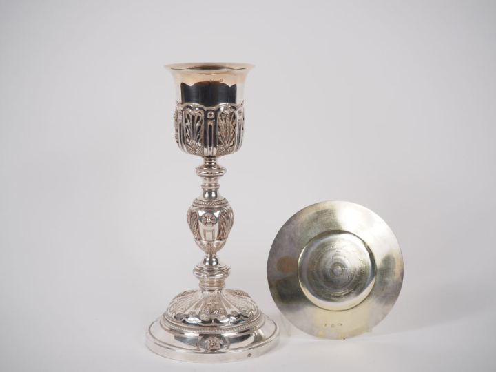Calice et sa patène Restauration en argent doré 925 et vermeil, poinço
