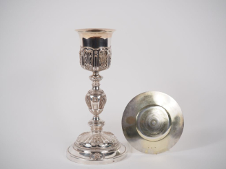 Vente aux enchères Calice et sa patène Restauration en argent doré 925 et vermeil, poinço