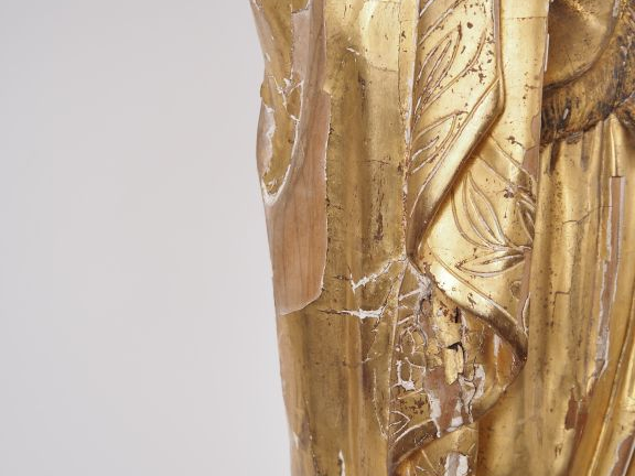 Grande sculpture fin XVIIIème début XIXème en bois sculpté et doré et 