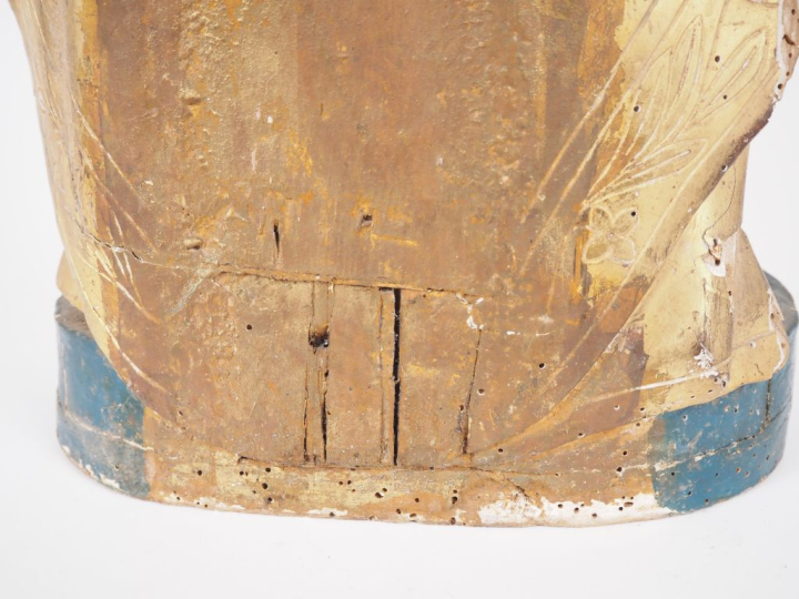 Grande sculpture fin XVIIIème début XIXème en bois sculpté et doré et 