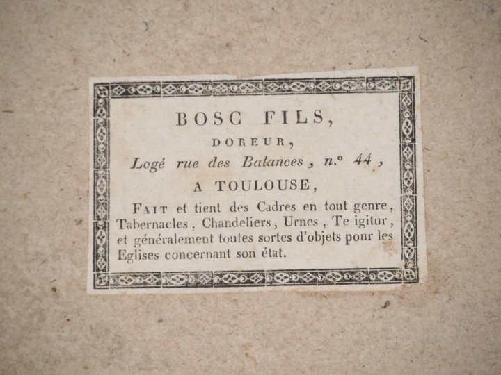 Tryptique de gravures en couleurs début XIXème, textes de la Sainte Me