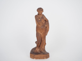 Vente aux enchères George P. CLERE.  "Allégorie de Cérès" Sculpture en terre cuite  H. 30