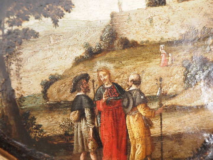 Ecole italienne vers 1650.  "Paysages animés"  Paire d'huiles sur toil