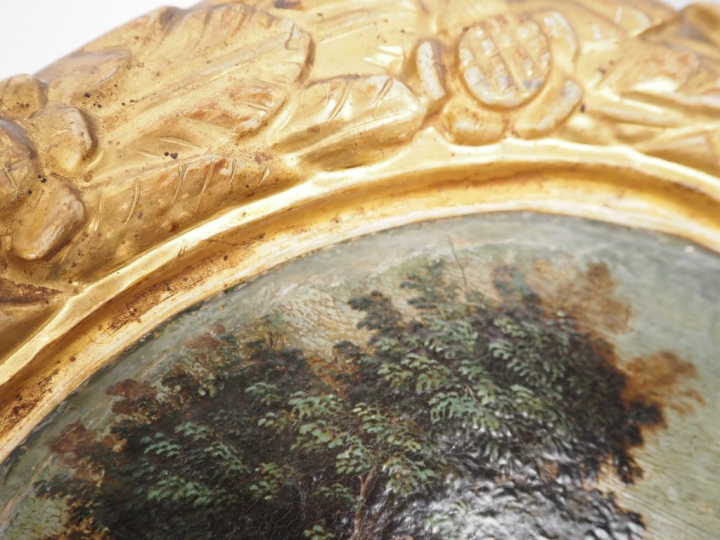 Ecole italienne vers 1650.  "Paysages animés"  Paire d'huiles sur toil