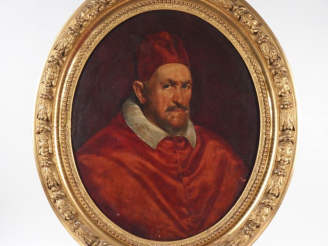 Vente aux enchères Ecole Romaine vers 1660, d'après VELASQUEZ. "Portrait du Pape Innocent