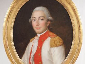 Vente aux enchères Ecole française XVIIIème.  "portrait d'officier"  Huile sur toile  Dim