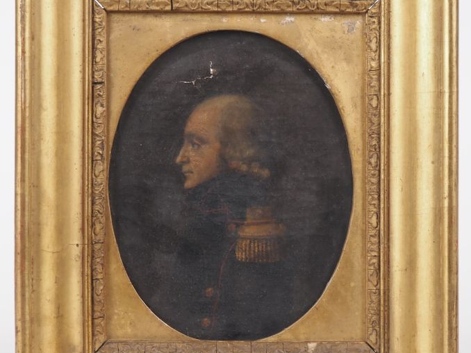 Ecole française fin XVIIIème début XIXème.  "portrait de militaire de 