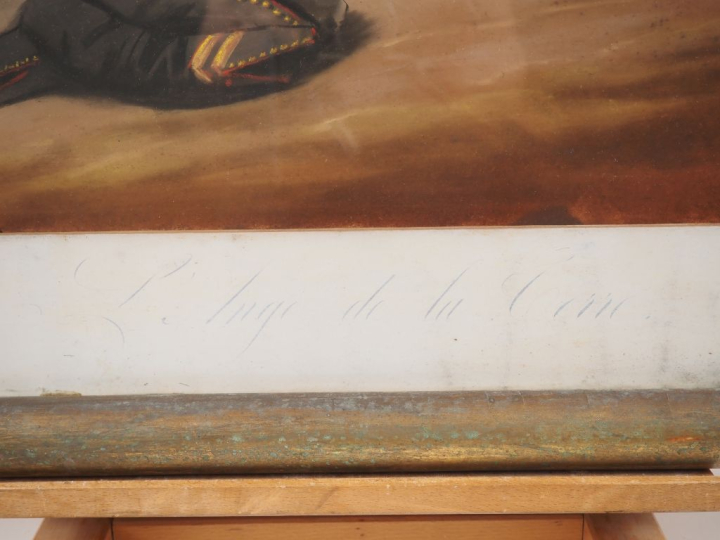 Ecole française XIXème monogrammée CC.  "l'ange de la Terre"  Pastel  