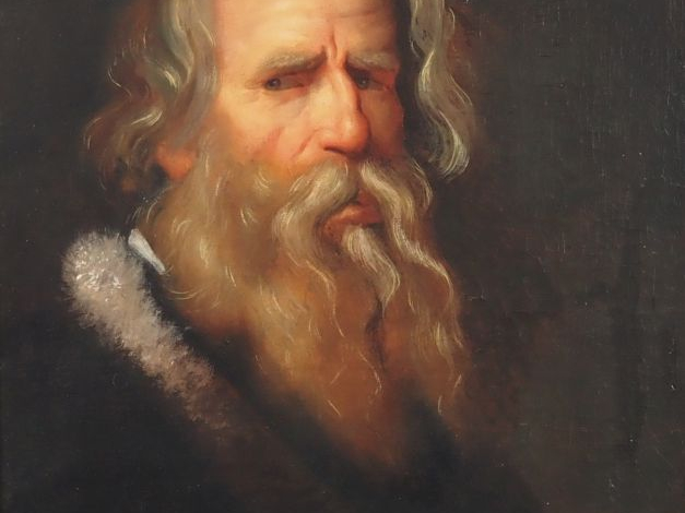 Ecole française XIXème. "Portrait d'homme barbu"  Huile sur toile Dim.