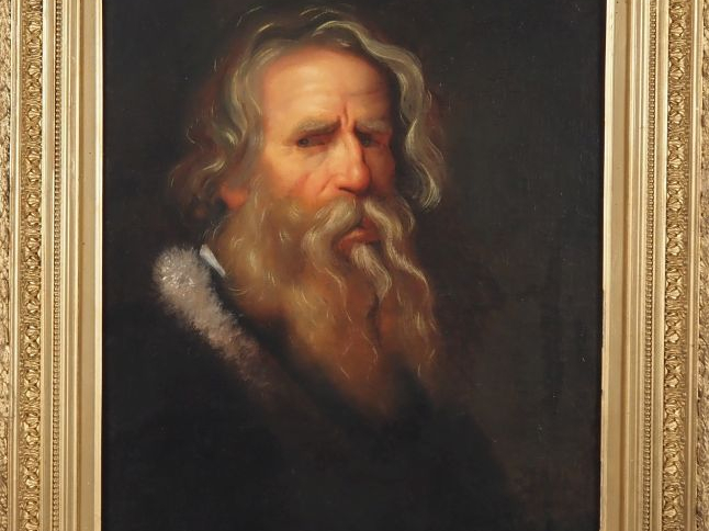 Ecole française XIXème. "Portrait d'homme barbu"  Huile sur toile Dim.