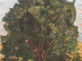 Vente aux enchères Mario CAVAGLIERI.  "Le grand arbre" Huile sur toile Circa 1936 Dim. 80