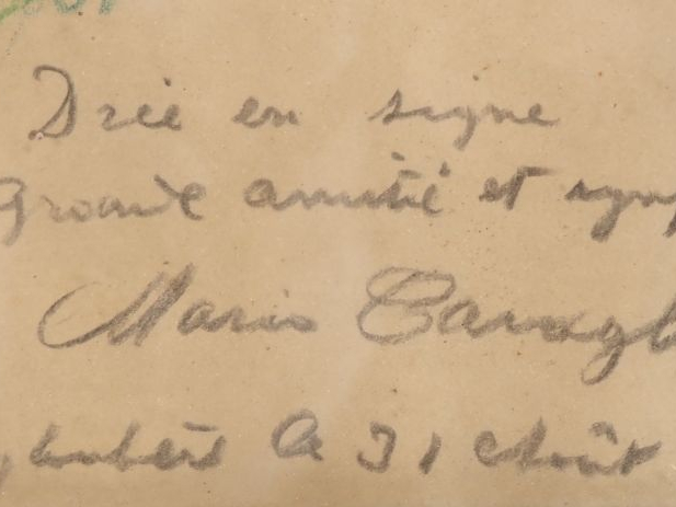 Mario CAVAGLIERI.  "Portrait de Drée" Dessin, signé en bas à droite dé