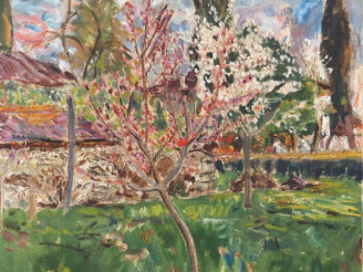 Vente aux enchères Mario CAVAGLIERI.  "Arbres en fleurs" Huile sur toile, signée en bas à