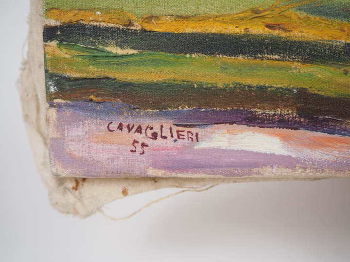 Mario CAVAGLIERI.  "Sceaux, le parc du château" Huile sur toile, signé