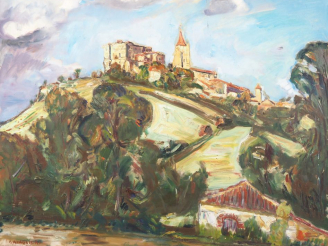 Vente aux enchères Mario CAVAGLIERI.  "Lavardens" Huile sur toile, signée en bas à gauche