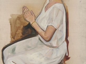Vente aux enchères Mario CAVAGLIERI.  "Umilmiente, Giulieta en prière" Huile sur toile Di