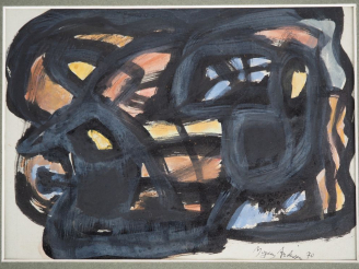 Vente aux enchères Mogens ANDERSEN.  "composition abstraite" Gouache sur papier, signée e