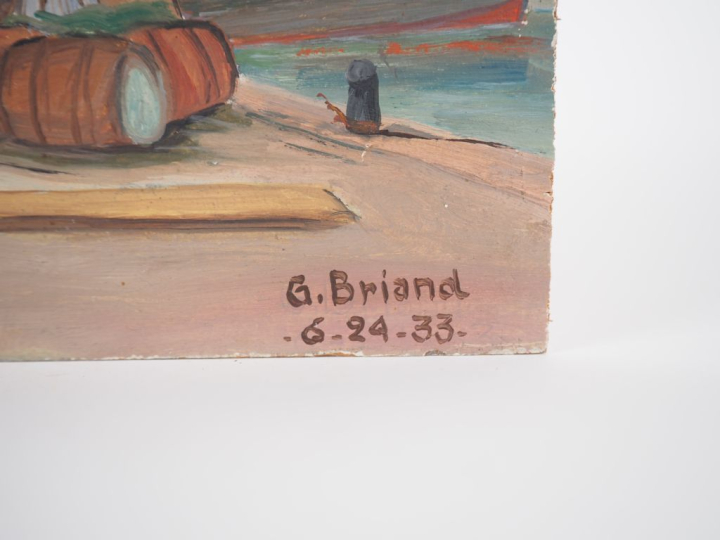 G. BRILLANT "Honfleur, le port" Huile sur panneau, signée en bas à dro
