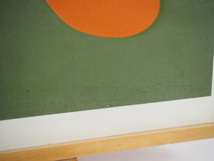 Ecole française XXème "composition abstraite" Impression, signée en ba