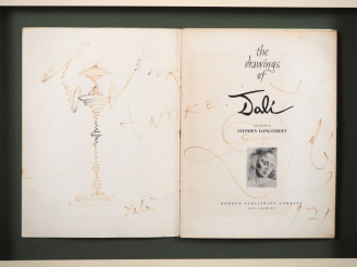 Vente aux enchères [DALI]. DESSIN ORIGINAL SIGNÉ AVEC ENVOI AUTOGRAPHE SIGNÉ. THE DRAWING